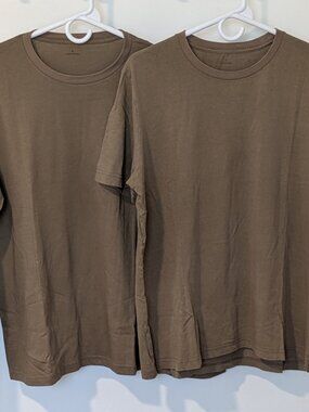 👕 Muji T-Shirt Bundle - 4 Shirts - Size L - Brown - Cotton/Elastane